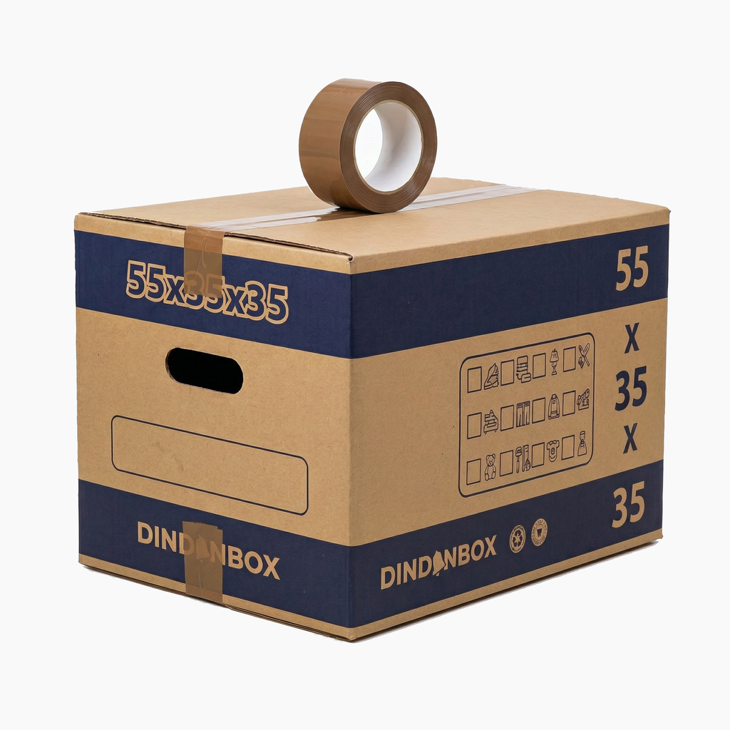 10 Cajas de Cartón para Mudanza y Almacenaje 55x35x35 cm – Cajas de Embalaje Resistentes, Canal Reforzado, Ideales para Mudanza, Trastero y Envíos