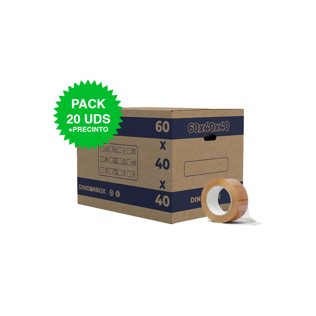 Pack 20 Cajas de Cartón Grandes para Mudanza y Almacenaje - 60x40x40cm