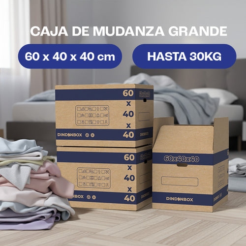 Pack 10 Cajas de Cartón Grandes para Mudanza y Almacenaje - 60x40x40cm