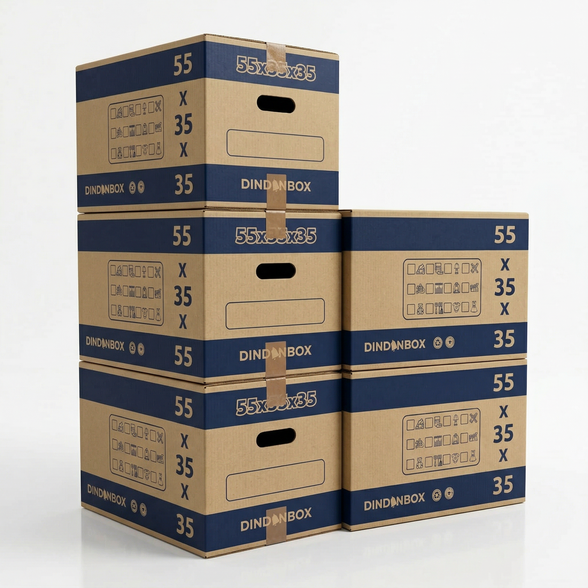 10 Cajas de Cartón para Mudanza y Almacenaje 55x35x35 cm – Cajas de Embalaje Resistentes, Canal Reforzado, Ideales para Mudanza, Trastero y Envíos