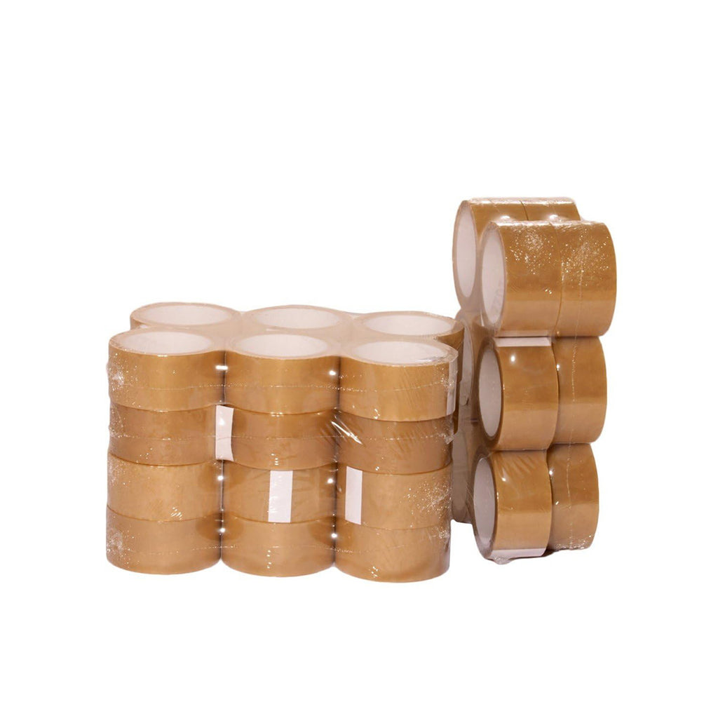 Rollo de cinta de embalar marrón | Cinta embalaje para paquetes, cajas, envíos, mudanzas, precinto adhesivo, esenciales para mudarse, 48mm x 66m