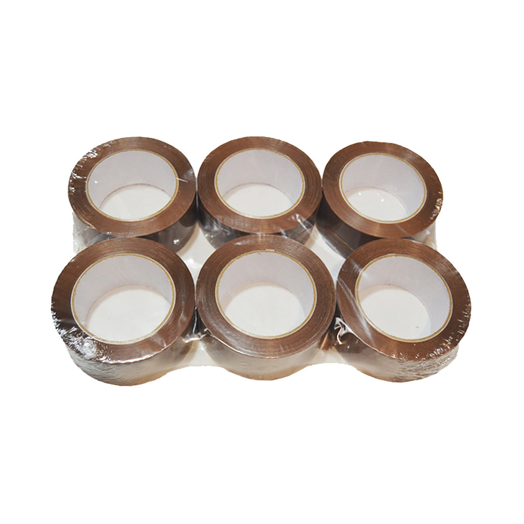 Rollo de cinta de embalar marrón | Cinta embalaje para paquetes, cajas, envíos, mudanzas, precinto adhesivo, esenciales para mudarse, 48mm x 66m